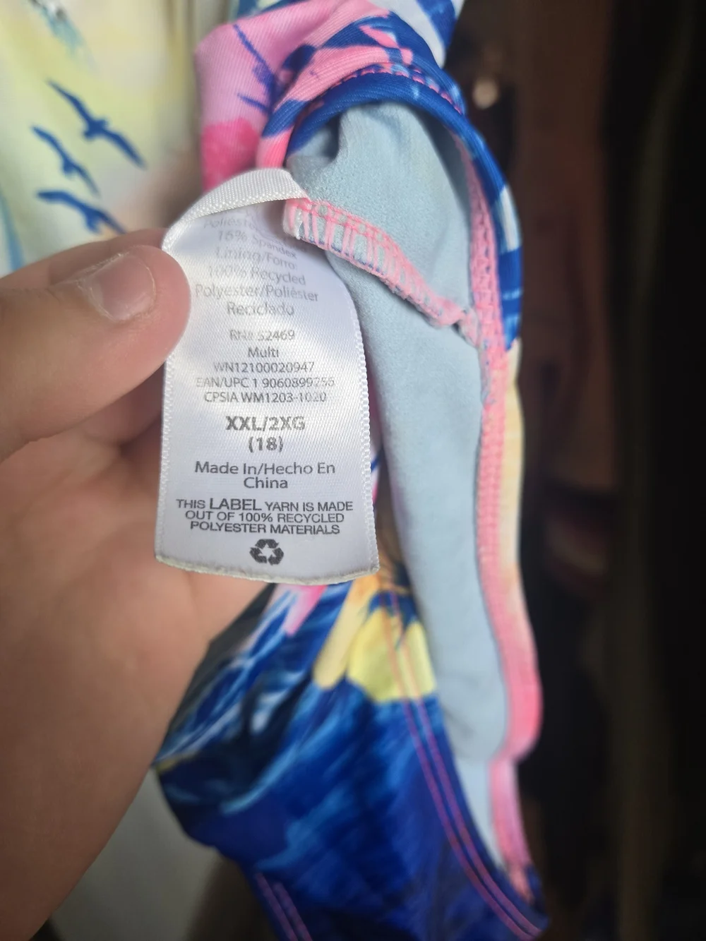 Multi-Color Tropical Print Swimsuit Bottoms - Blue, Pink, Yellow